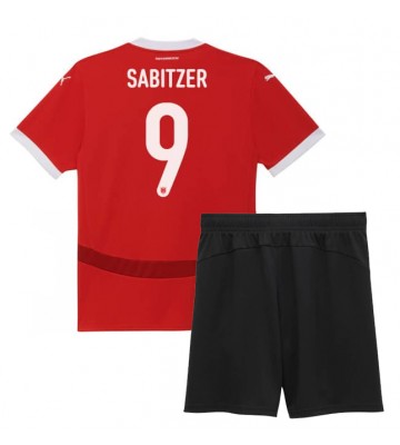 Austria Marcel Sabitzer #9 Primera Equipación Niños Eurocopa 2024 Manga Corta (+ Pantalones cortos)